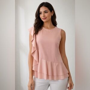 Calvin Klein Soft Pink Ruffle Blouse